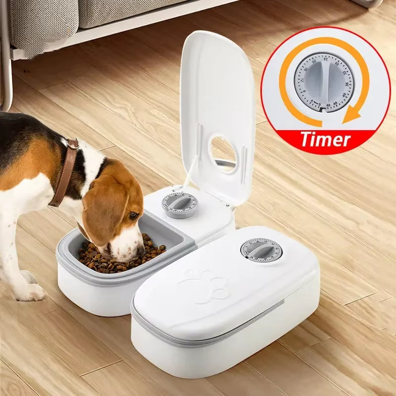 Pet Automatic Timing Feeder Large Capacity Dry&Wet Food Container Detachable Electric Double Dish Bowl for Cats Dogs